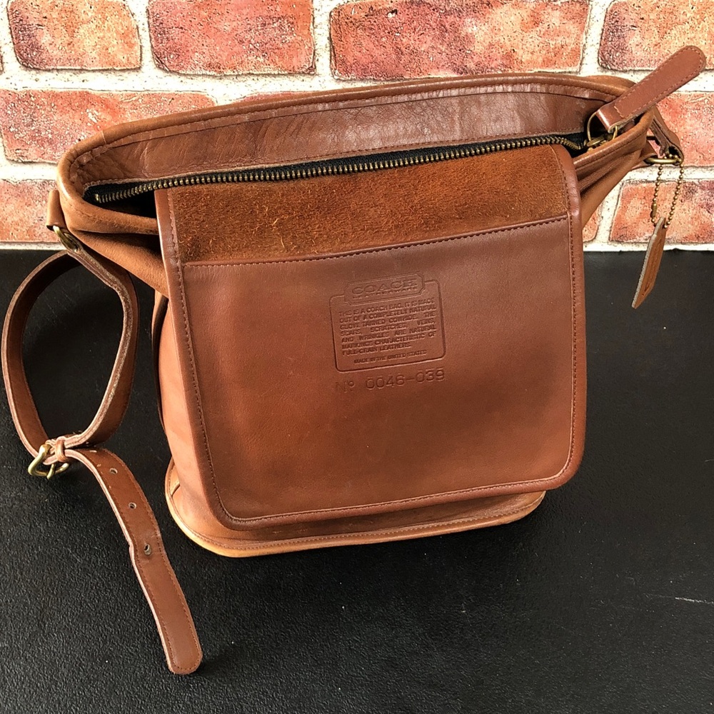 Vintage Coach Bleeker Feeder Bucket Bag British Tan Crossbody Shoulder - Picture 11 of 15